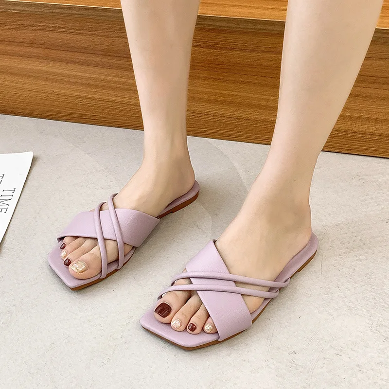 ATLLP Korean style Fashion on sales Flat Flip Flops Slippers Flats