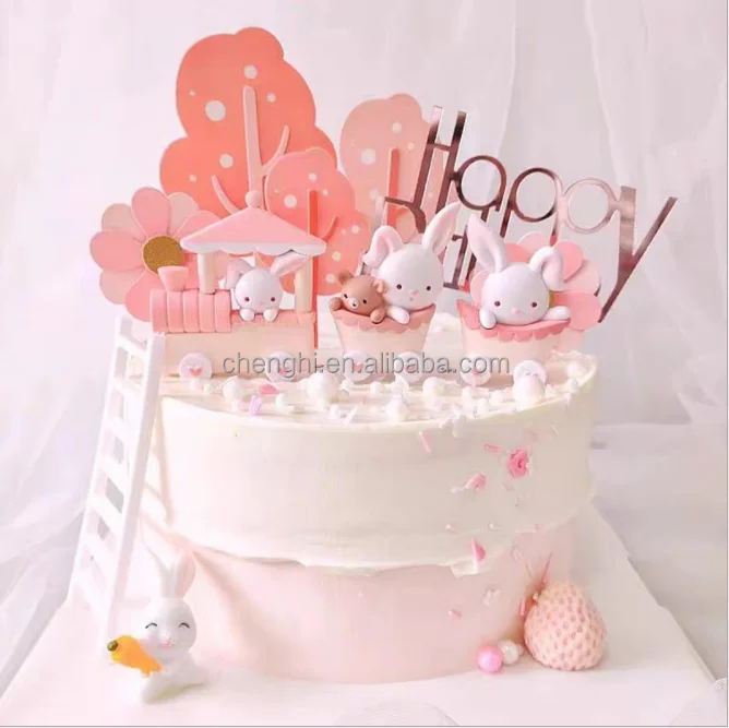 Bunny Theme Birthday Cake - Wishingcart.in