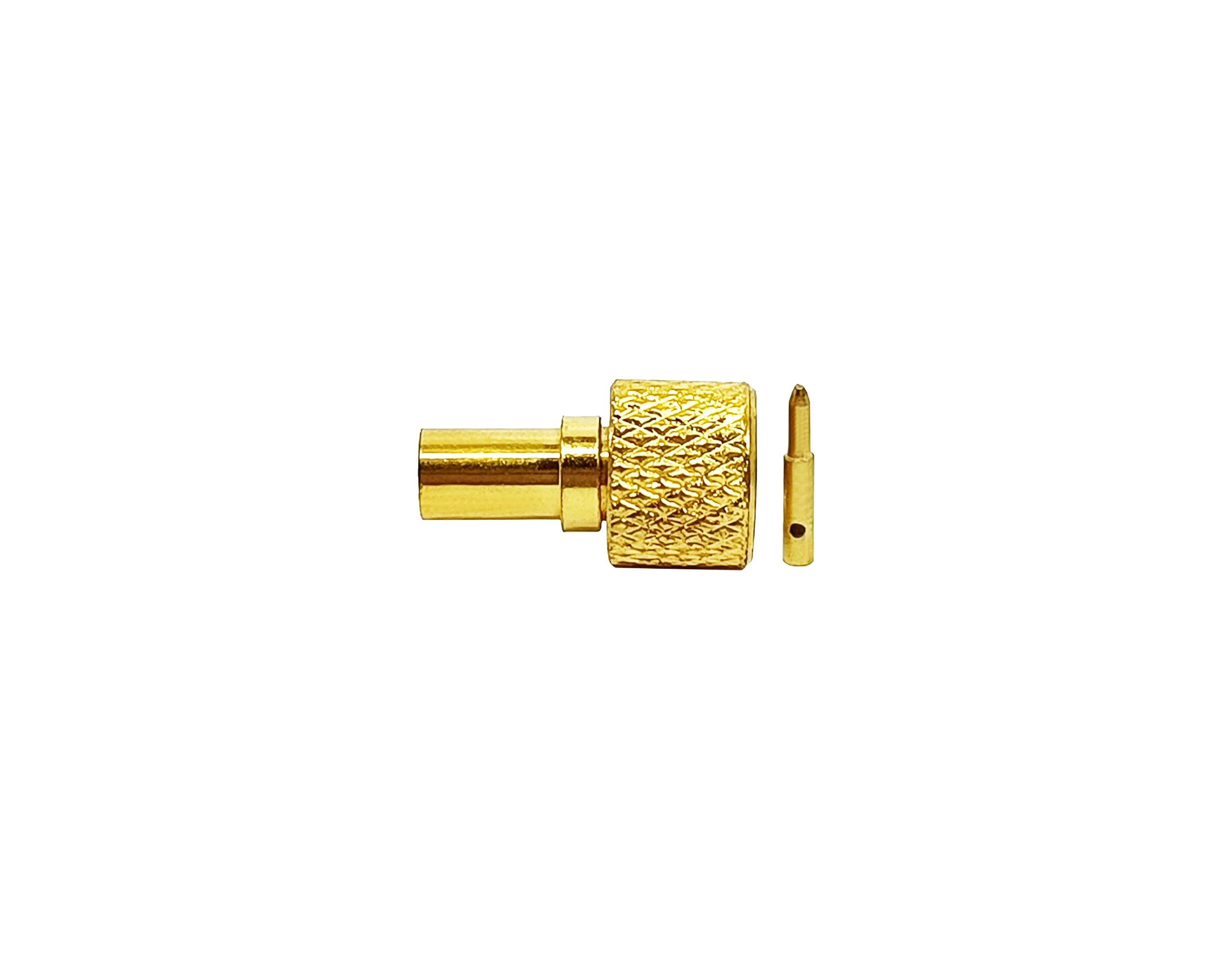 Nickel Plated  M5 10-32 Male Plug Straight Microdot Connector Crimp For RG178 Cable details