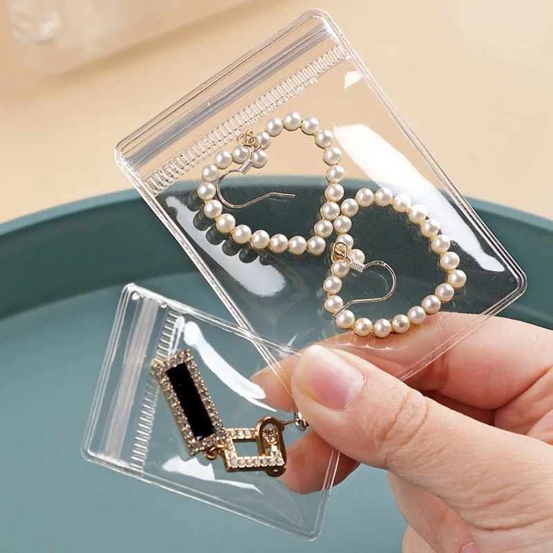 Transparent Self Sealing Adhesive Pouch PVC Bag Jewelry Storage Book Plastic Storage Bags Reusable Zipper Bag