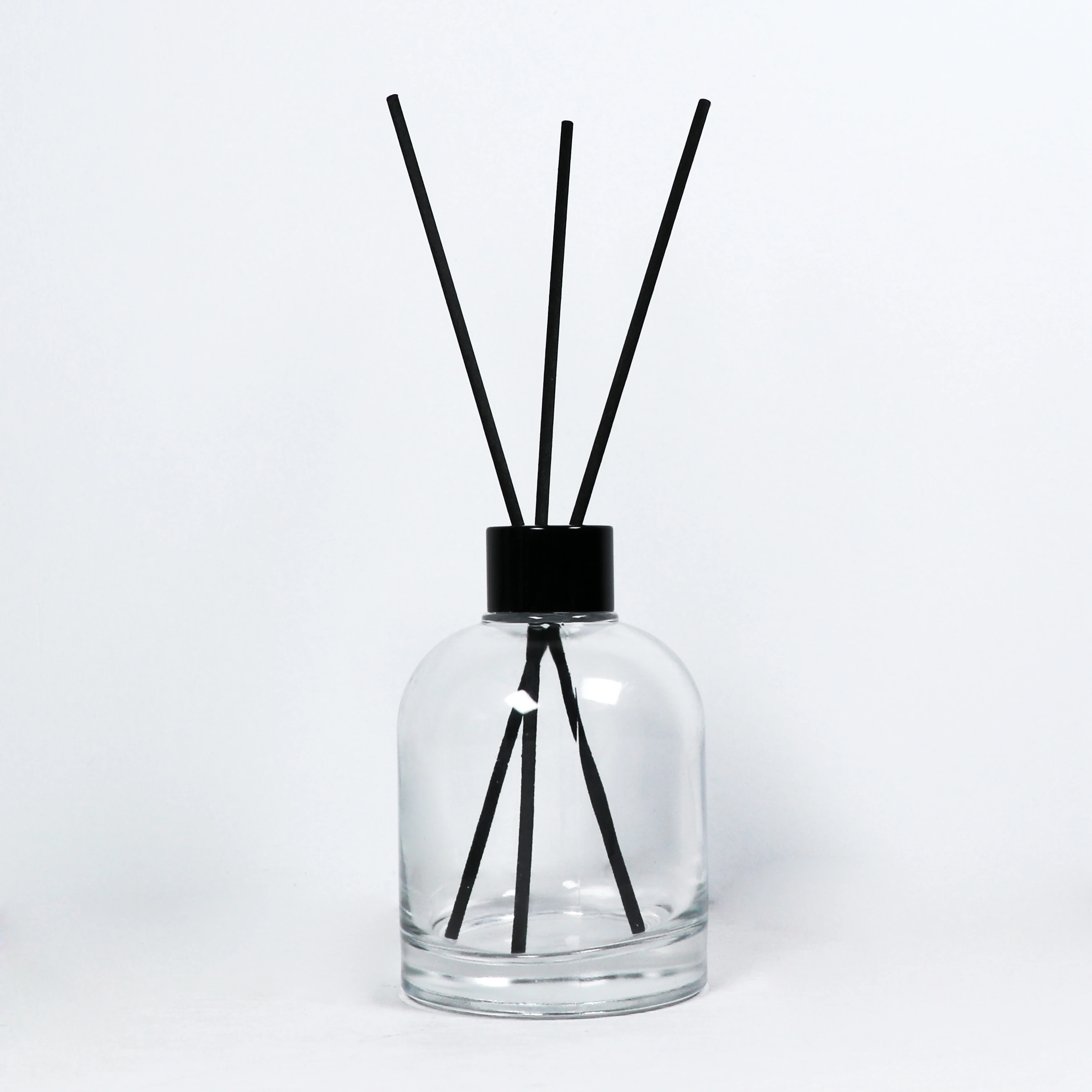 Empty 100ml 200ml Round clear Glass Aromatherapy perfume Reed Diffuser Fragrance Glass Bottle With Stopper