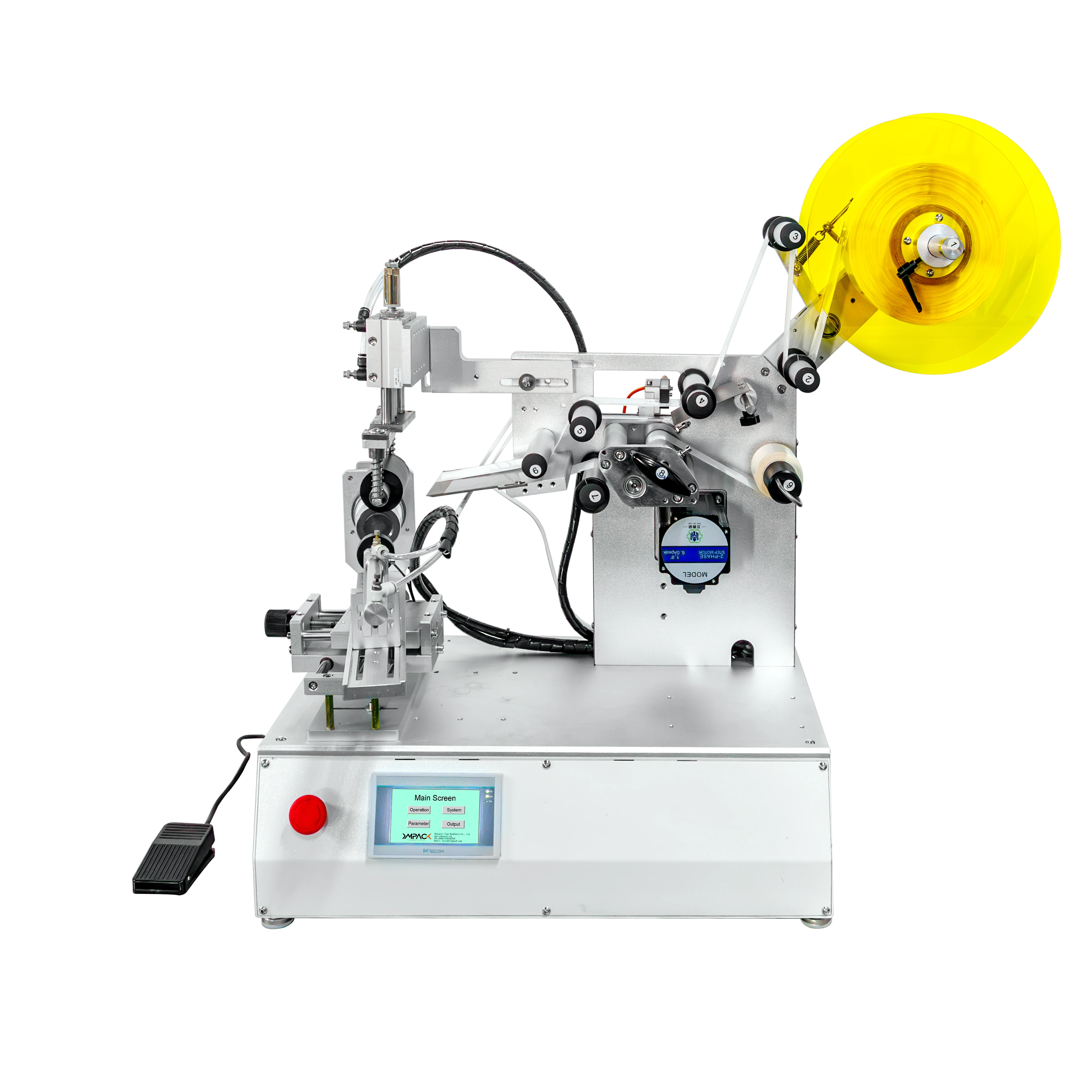 Table Top Labelling Machine YIMUPACK YM140 Semi Automatic Table Top Wrap Round Label Applicator ...