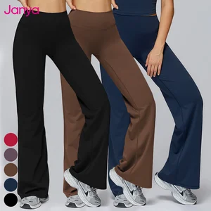 Janya Women's High Quality Four-Way Stretch Loose Casual Long Sports Pants Breathable XL High Waist Wide Leg Flare Yoga Leggings