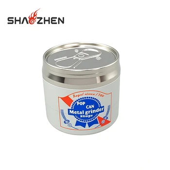 Wholesale Custom Creative Can Shaped Smoking Grinder,3/4 Layer Manual Metal Herb Round New Design Grinder