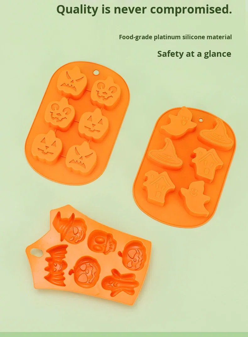 Halloween Pumpkin Silicone Mould Halloween Chocolate Candy Mold for Making Cake Jelly Cookies-Cake Tools factory