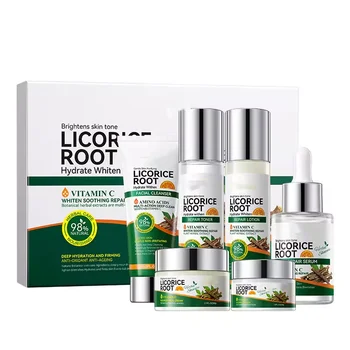Licorice VC Moisturizing skin care set  whitening nourishing six-piece set Skin Rejuvenation Box  Wholesale