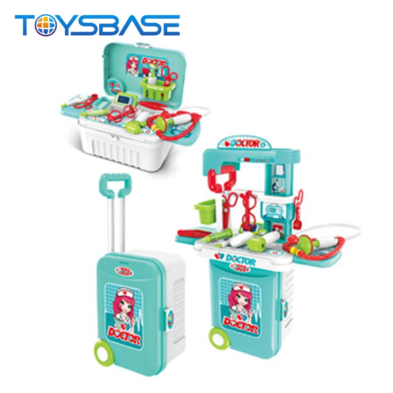 3 in 1 Suitcase Design Educational Plastic Medical Toy  Doctor Play Set for Kids
