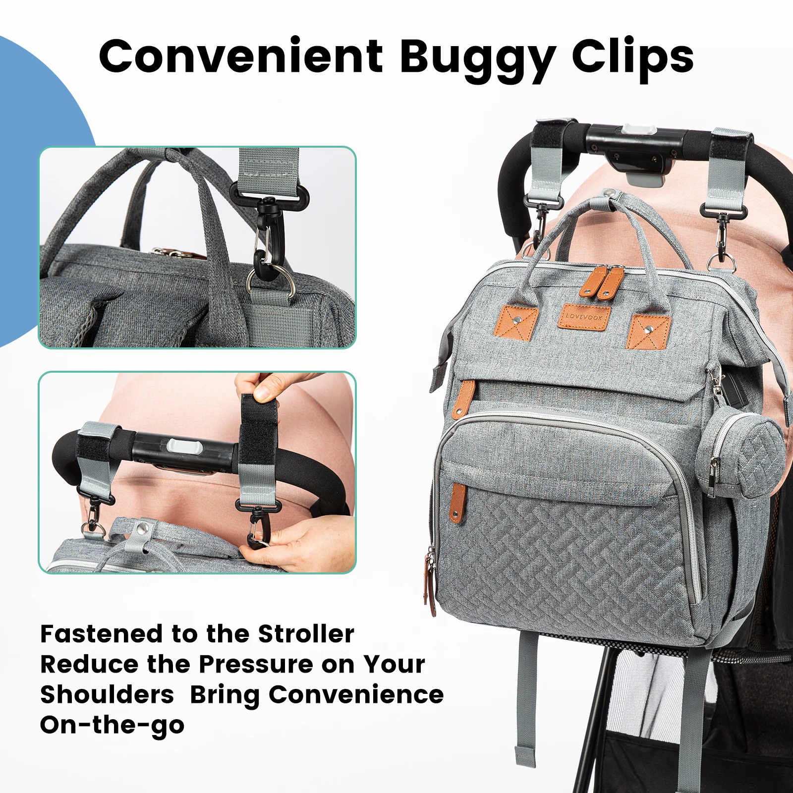 LOVEVOOK Baby Diaper Bag - Water Resistant & Multi-purpose