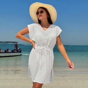 Custom Women One Piece Swimsuit Cover-Up High Waist V-Neck Solid Batwing Sleeve Spandex/Polyester Breathable 2026 Luxury