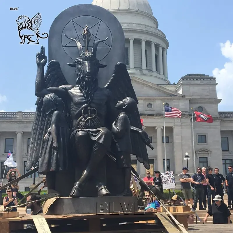 Life-Size Bronze Baphomet Sculpture - Outdoor Garden Goat Head