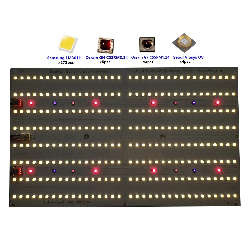 Full Cycle LED Grow Light LM301H OSR 660nm 730nm Seoul Viosys UV  PCB Board