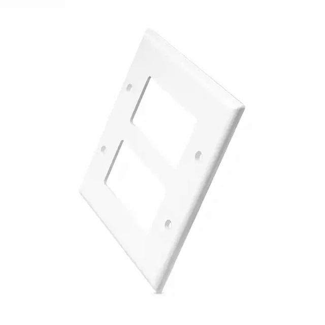 2 Gang Wall Plate Wall Light Switch Plate Outlet cover, Plastic Decora Cover, Switch Cover Size : 5.05/5.09