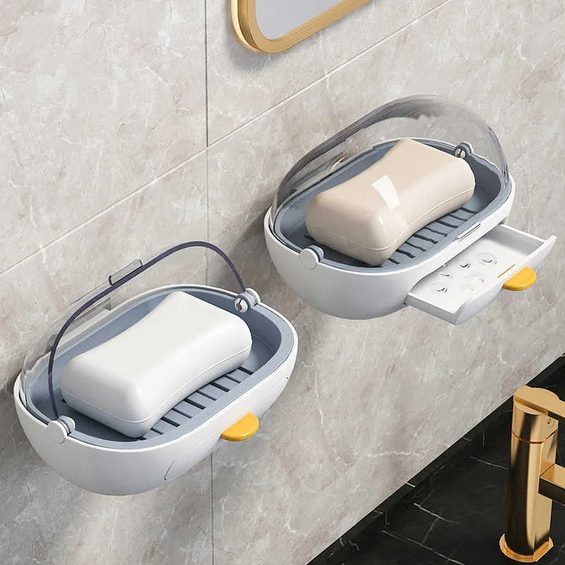 Cute Animal Multi-hook Strong Adhesive Kitchen Wall Hanging Hook Bathroom Soap Dish Drain Shelving