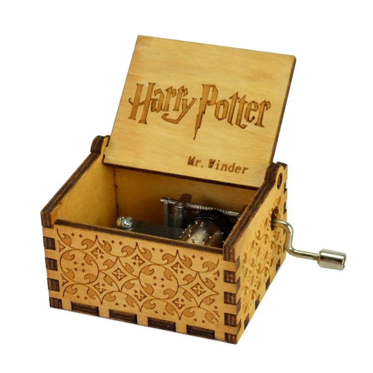 Custom Wooden Harry And Potter Hand Crank Musical Box Buy Harry