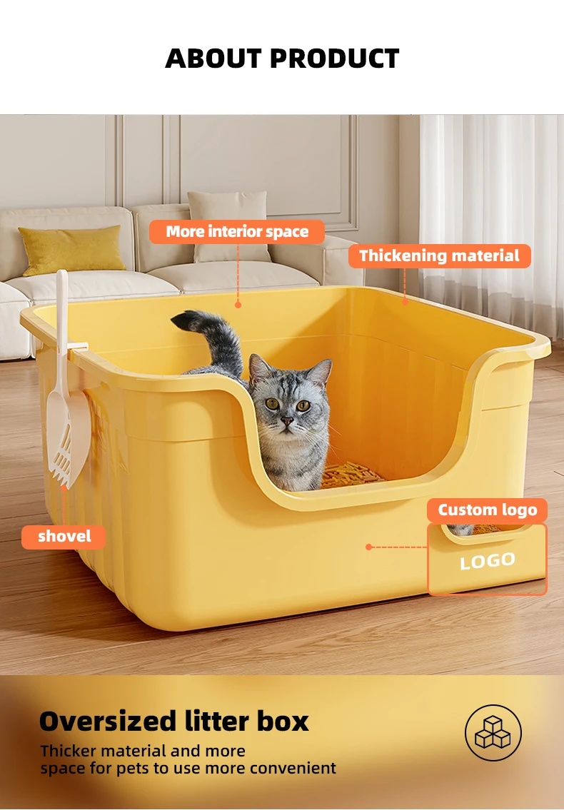 Wannuo Large Cat Litter Box Not Easy To Spill Out Taller Cat Litter Box Large Pet Toilet Suitable For A Variety Of Animals factory