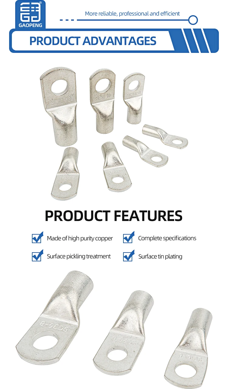 Good Quality SC25-8 Electrical SC Cable Lugs - Tinned Copper