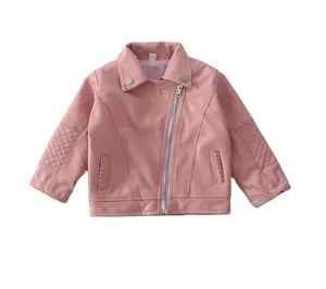 OEM ODM Customizable Kids Leather Jacket Custom Colors Kids Jacket Girls Metallic Jacket