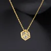 Pl025 catena a maglie quadrate in oro con diamante bianco