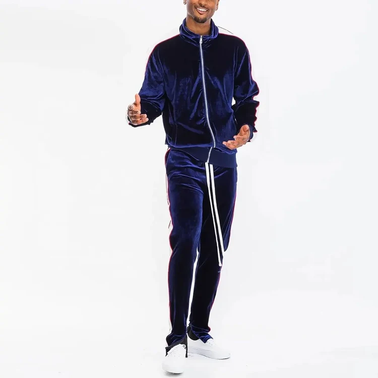 Unisex High Quality Custom Velour Tracksuit Sweatsuit Velvet Track Suit