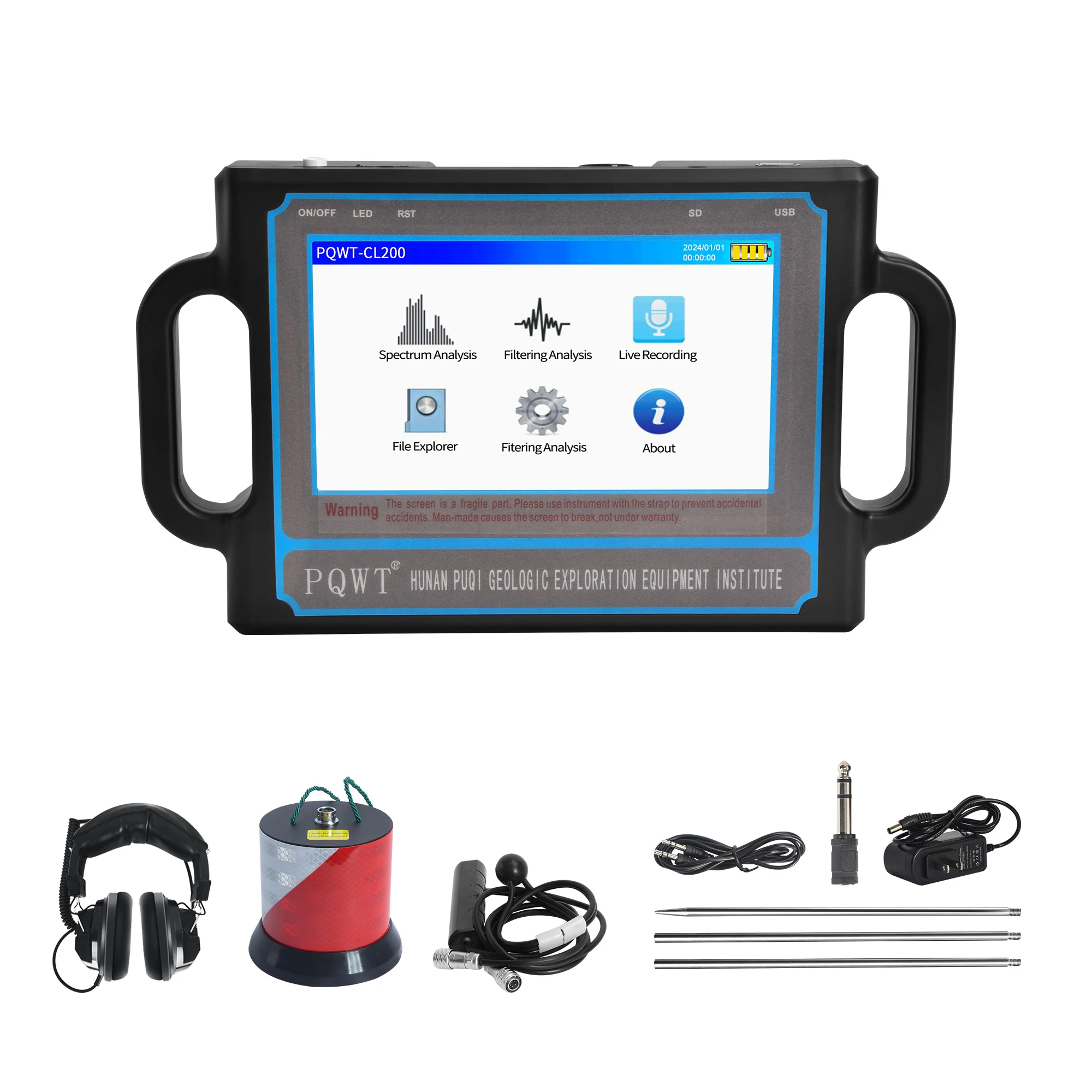 PQWT CL200 Ultrasonic Water Leak Detector Electric Leakage Detector Underground Pipe Lines