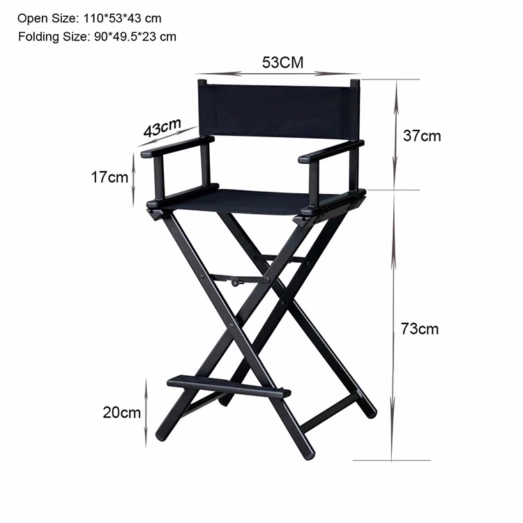 Custom Portable Heavy Duty Folding Aluminum Tall Directors Chair