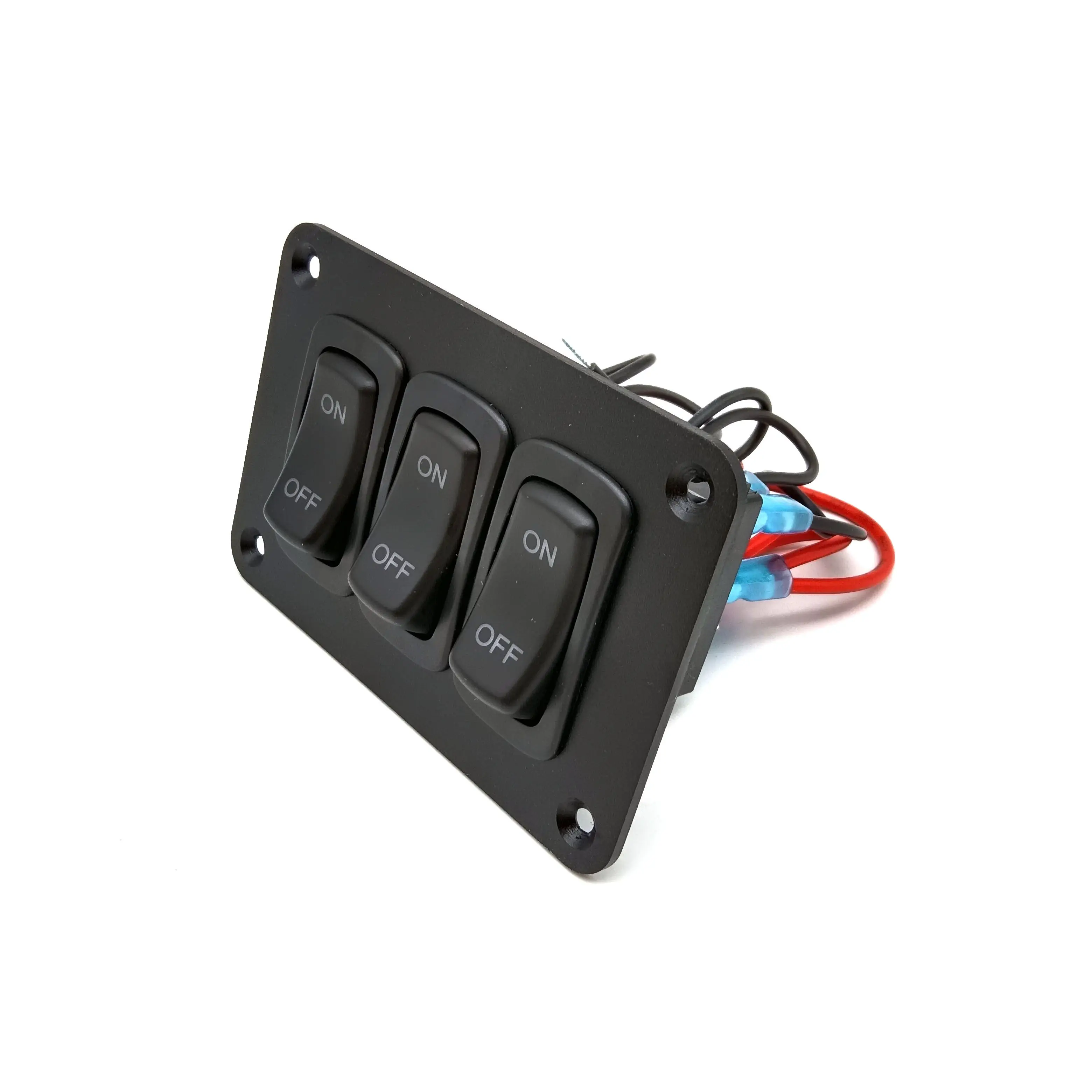 L Series on Off Rocker Switch 12V Blue LED Light 5Pin 3 Gang Panel Switch for Cars Trucks Boats