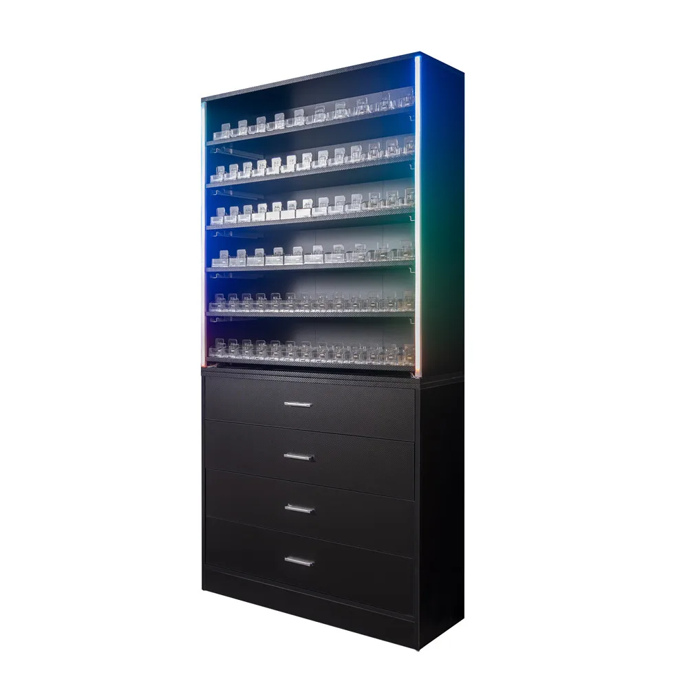 Metal Box marlboro Cigarette Display Rack Acrylic Cigarettes Racks Pusher  Mount Shop Size Led Cigarette Display Rack
