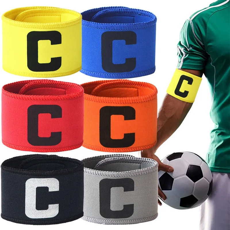 High Quality Custom Printed Neoprene Elastic Football Soccer Arm Band Captain Armband Accessory with 'C' Mark
