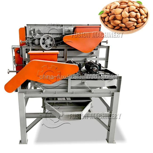Palm Nut Kernel Separating Machine Walnut and Almond Cracking Cleaning Line Almond Kernel Dehuller Machine