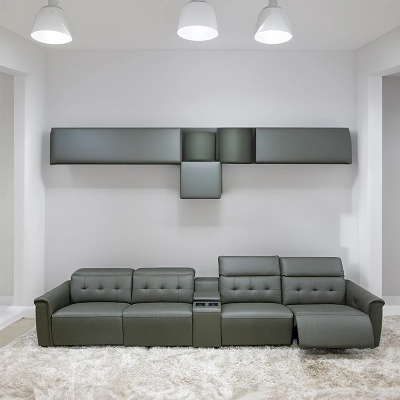 2022 Modern 6 Seater Power Recliner Modular Corner Sectional Leather Sofa Living Room Furniture Reversible L Shape Couch Set