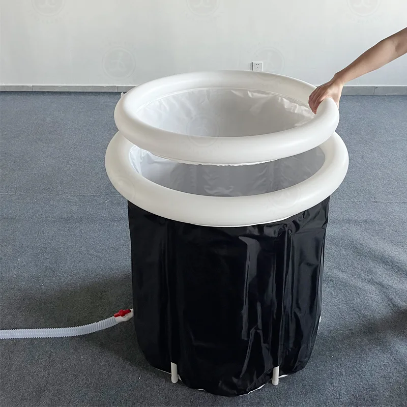 Outdoor Ice Bath Bucket Small Inflatable Tub With Lid Children Adult