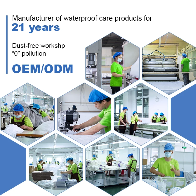 Hotel Use Waterproof Mattress Protector Bulk Soft Breathable Anti-Dust Mite Noiseless Fitted Encasement Cover OEKO-TEX Standard