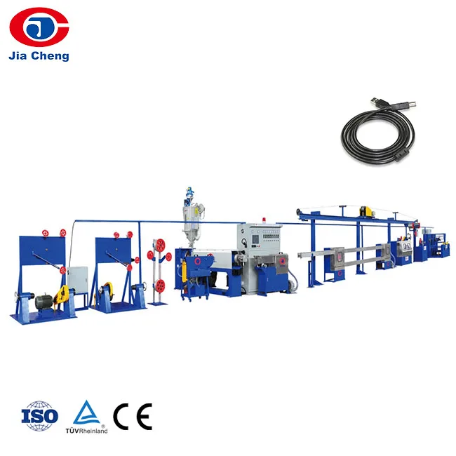 JICHENG Electric Automatic USB Data Copper Wire Cable Insulation Extruder Making Machine