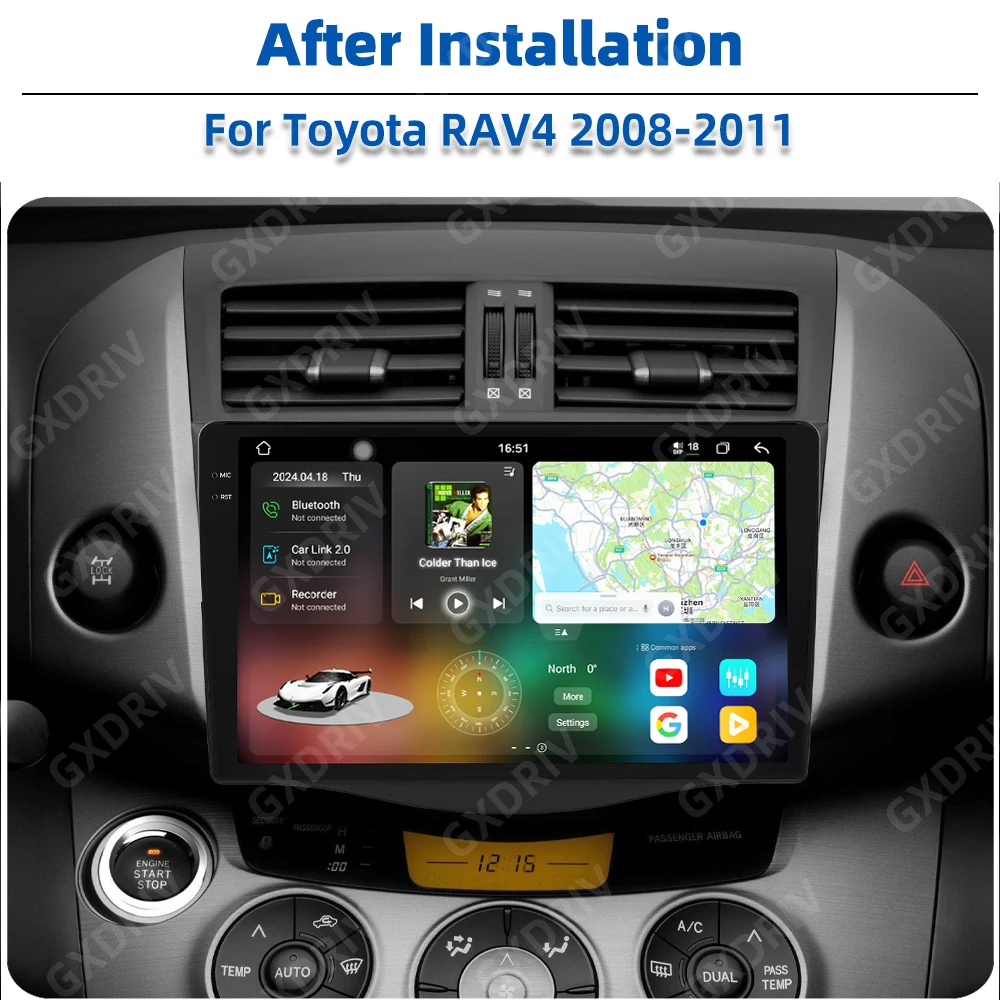 UIS 7870 Android 13 QLED 2K Car Multimedia System Auto Radio for Toyota Rav4 RAV 4 2007-2011 Carplay GPS Navigation