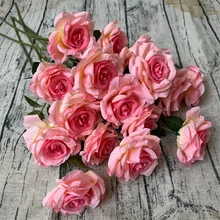 Wholesale artificial rose flower anna rose 3 heads rose for wedding decor vase floral arrangement