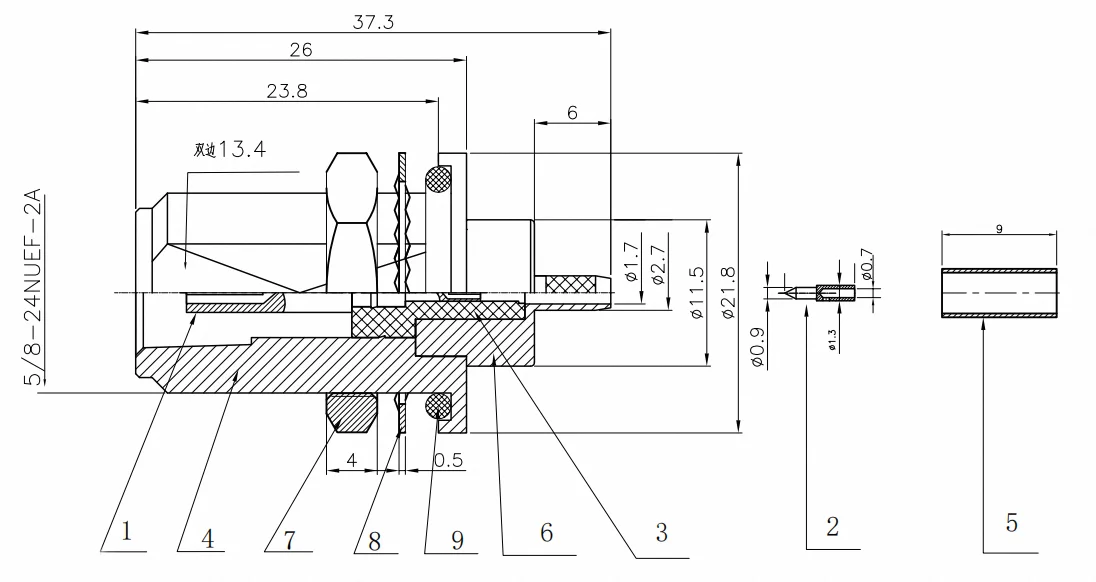 product factory supply n c ky15 23 teeth coaxial connector female n connector crimp rg174 rg316 cable n type connector-4