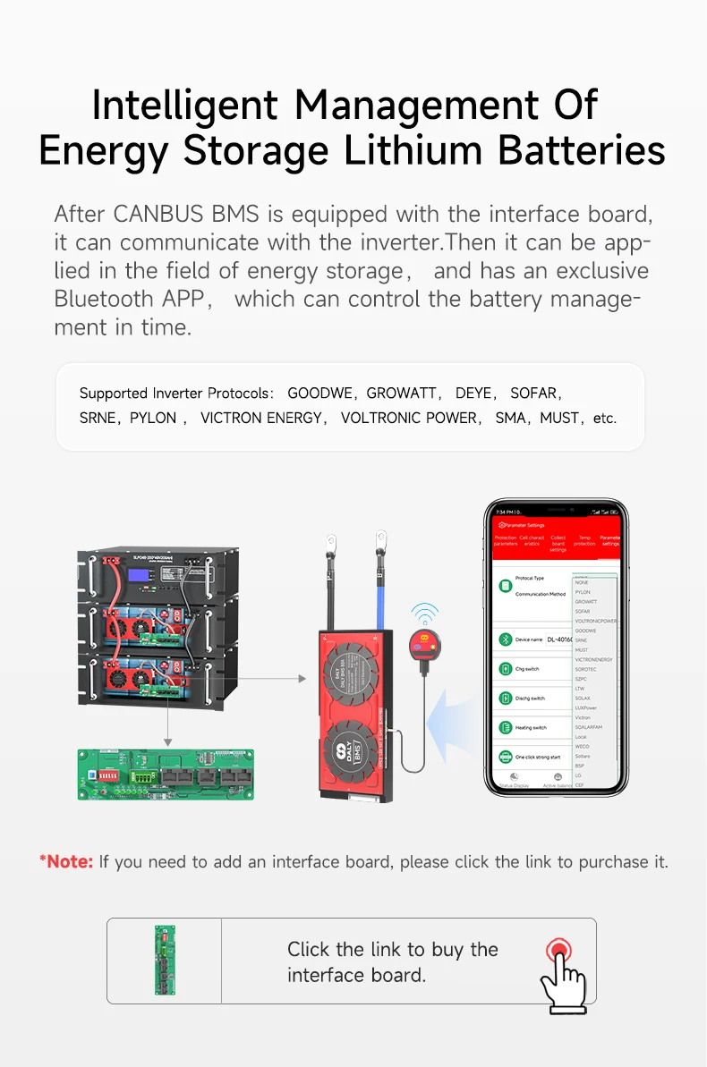 Daly Smart Lfp Bms 13s 14s 15s 16s 48v Solar System Storage Electric ...