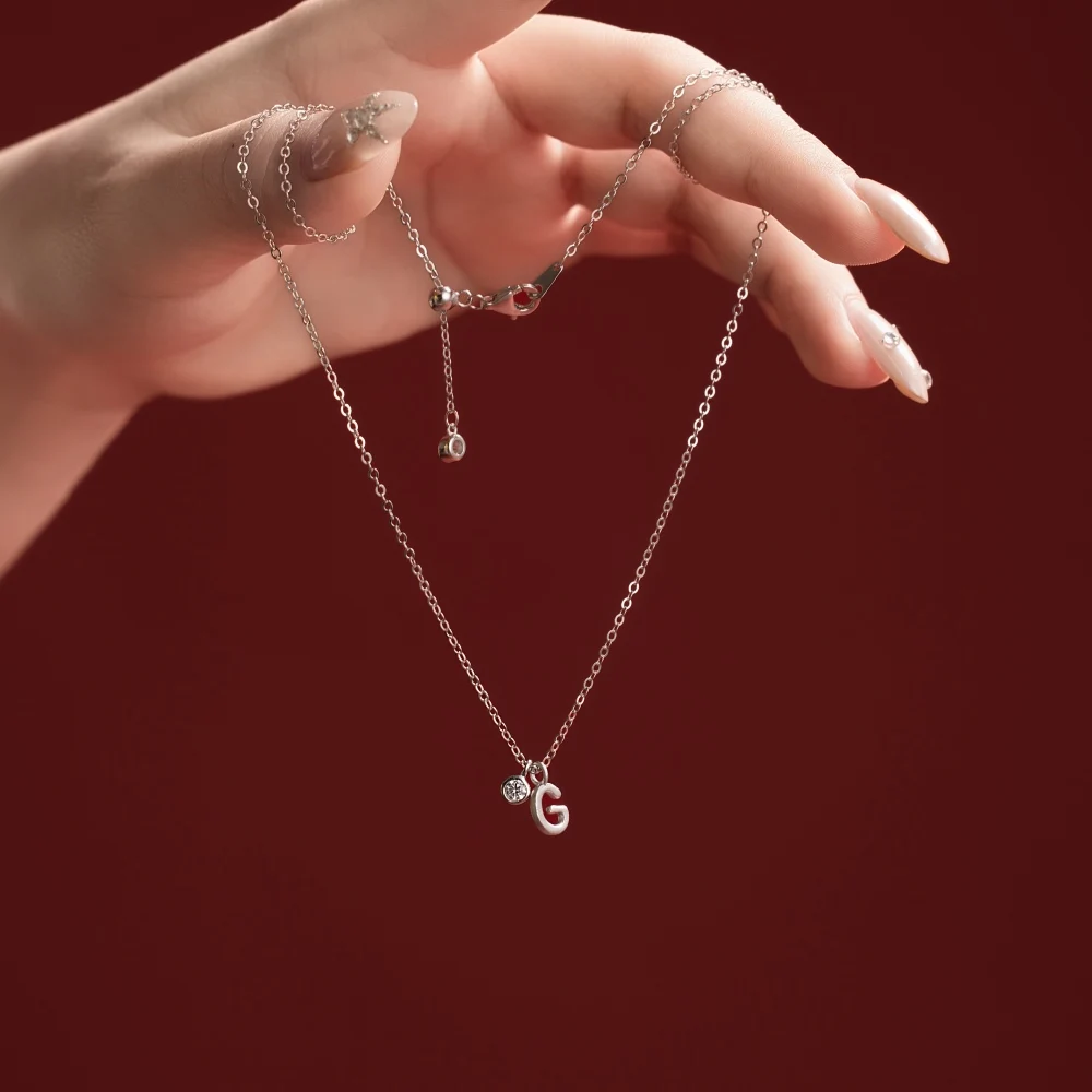 KAKODIY Initial -G- Pendant Necklace in 925 Sterling Silver with 5A Cubic Zirconia 26 Initial Monogram Jewelry for Women Jewelry Gifts detail 1