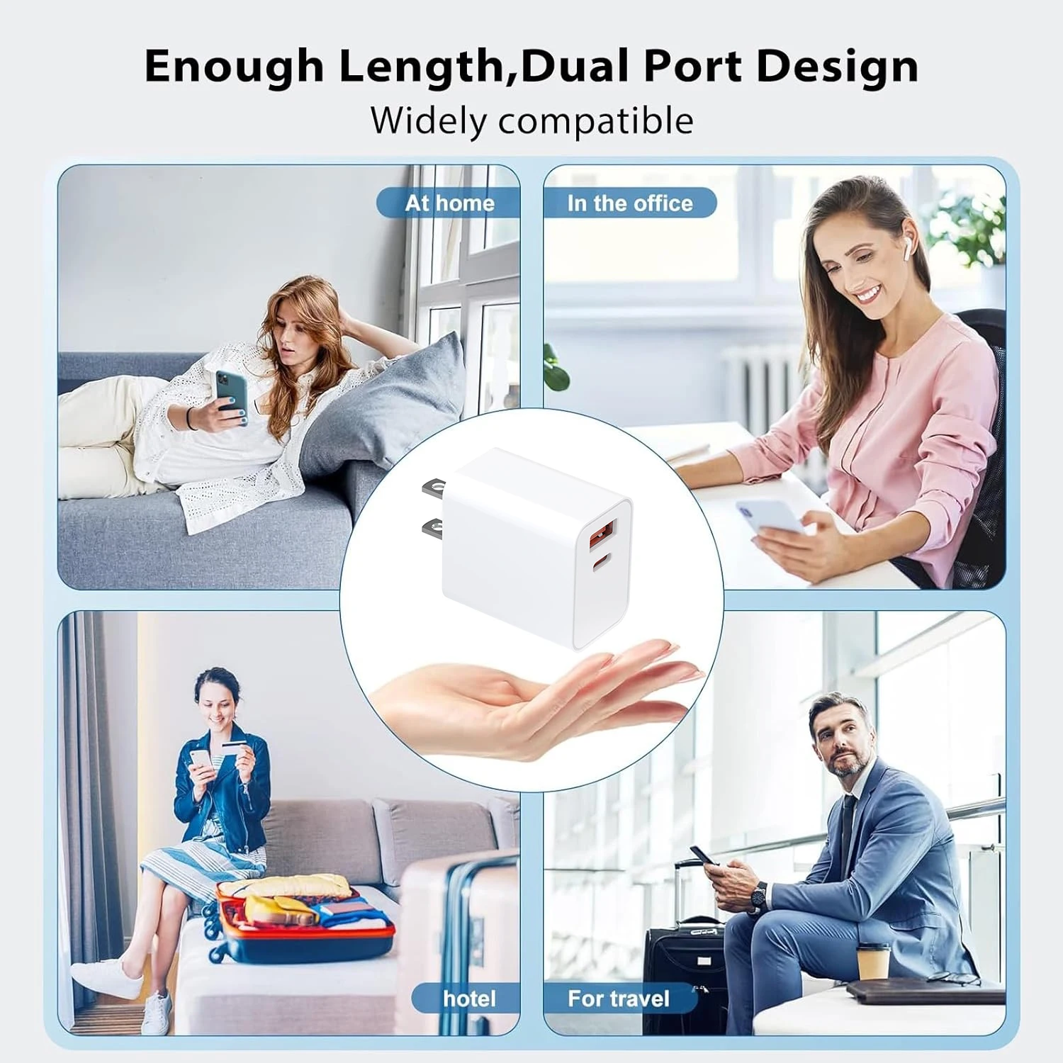 PD 30W Fast Charger Smart Technology Multi-Function for Mobile Phones Watches 5V 9V 12V 3A 20V1.5A Plastic FCC Certified