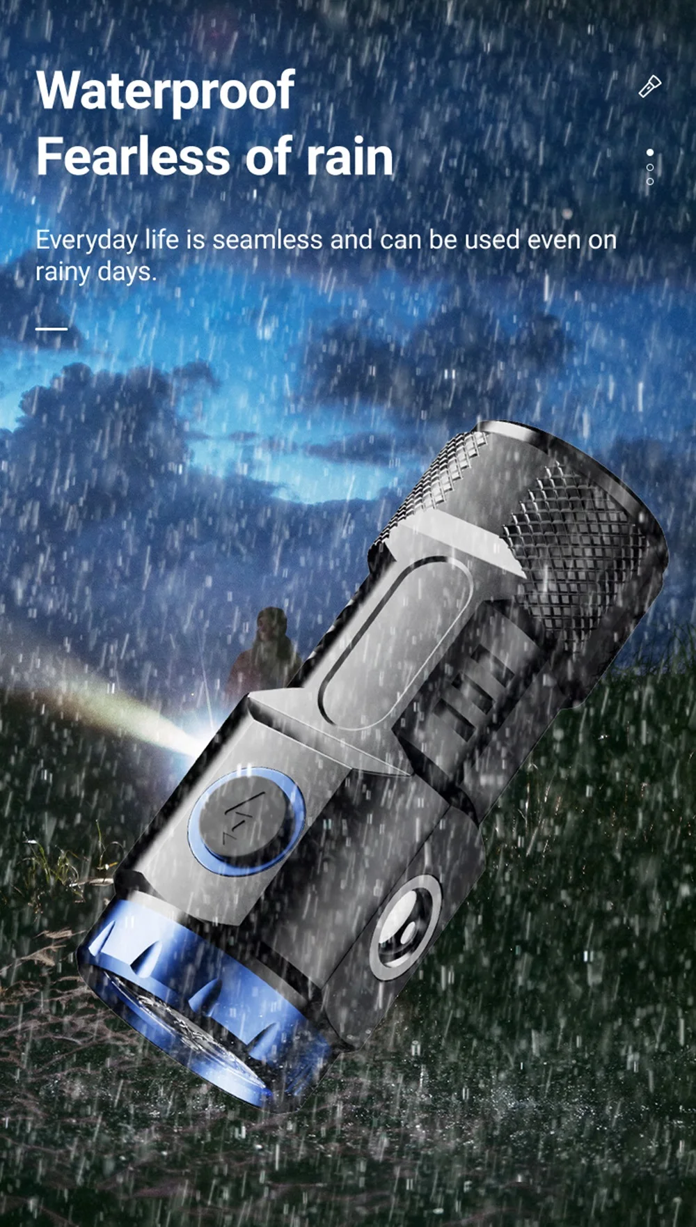 6x Led High Bright Mini Palm Small Flashlight USB Rechargeable Portable Magnet Torch Outdoor Hiking Camping Home Work Car Torch