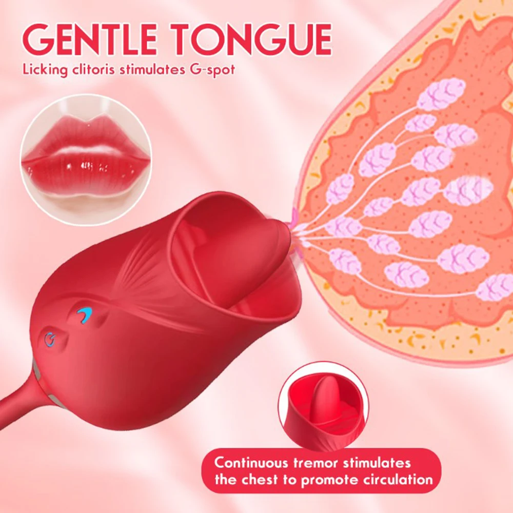10 Speed Vibrating G Spot Bullet Massager Women Sucking Rose Vibrator Waterproof Rose Shape Sucking Vagina Thrusting Vibrator