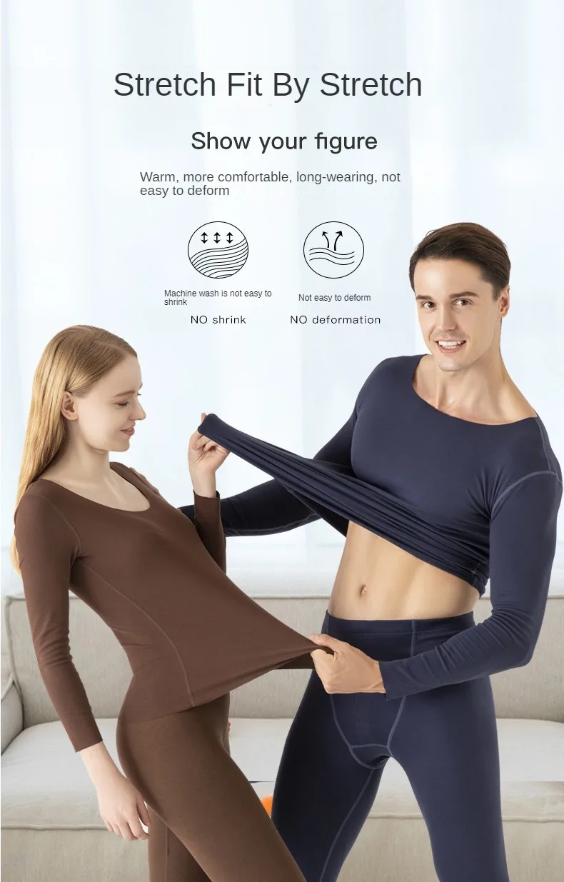 2022 Winter Keep Warm Heated Thermal Suit Long Johns Seamless Women Men