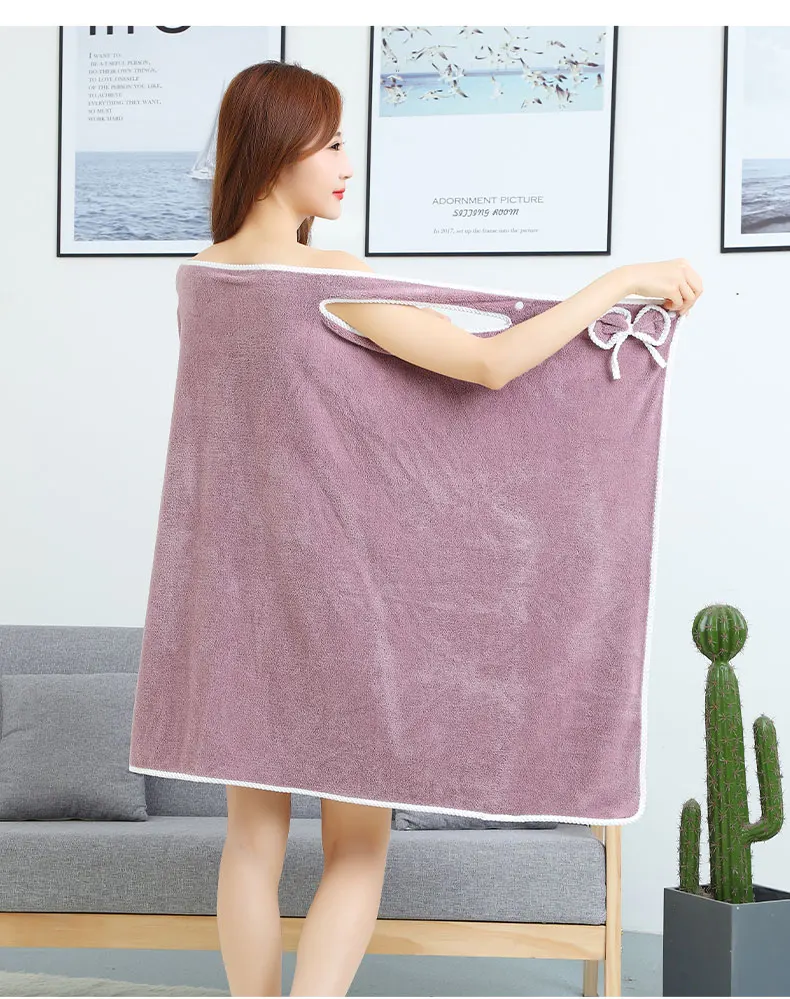 Coral Fleece Body Scrub Towel Women Bath Towel Logo Dress Skirt Big Towel Strong Water 0716