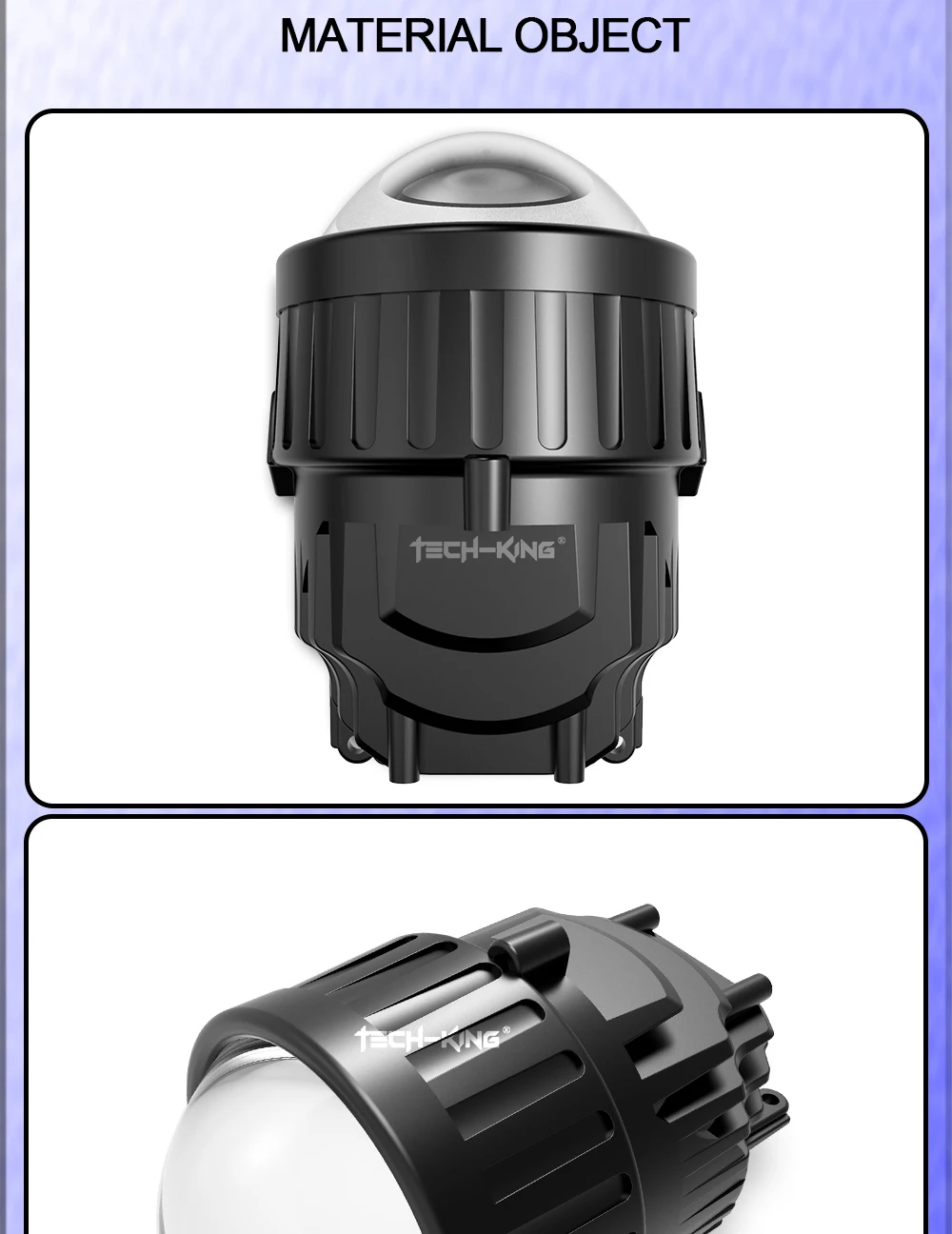 TECH-KING 3 inch 12V 45W/50W 6000K Car Bi LED Projector Lens Fog Light For Toyota Camry Corolla Prius Universal kit Fog lamp