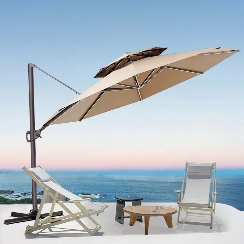 cantilever patio umbrella roma Big 13' x 10' Sunbrella® Fabric Solar LED Enjoy ultimate shade control with this windproof pool umbrella Mini Roma 2.5m Square Cantilever