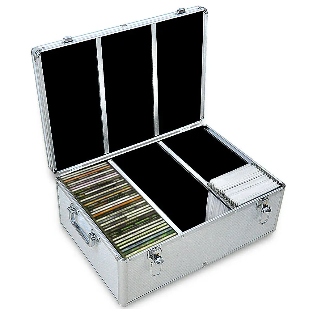 Aluminium CD Storage Case - DVD Case with Lock & Custom Support