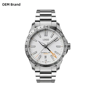 ODM Customized Logo 41mm Luxury Men's GMT Automatic 100M Diving Watch with NH34 Stainless Steel Calendar Mechanical Watches