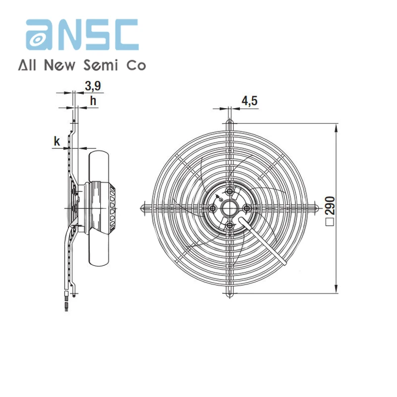 Original Axial flow fan S2E250-BL06-01 AC230V Siemens control cabinet cooling fan