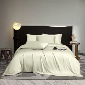 CHENHONG Simple Quality 100% Bamboo Solid Woven 300tc All-Season Customizable Nondisposable Four-piece Bed Sheet Set Duvet Cover