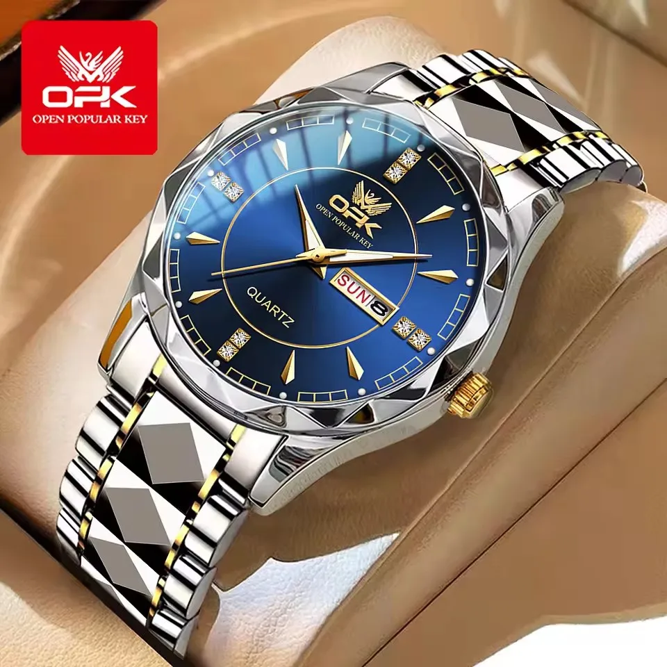 Luxury Men's Quartz Watch OPK 8151 - Waterproof Stainless Steel